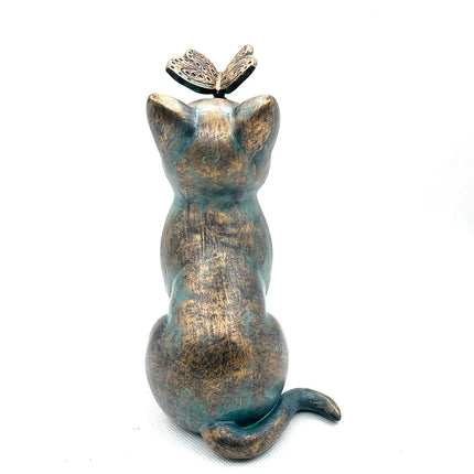 Cat Butterfly Statue Cat Figurine Garden Resin Cat Figurine Outside Ornaments Art Decor For Indoor Outdoor Garden Decoration