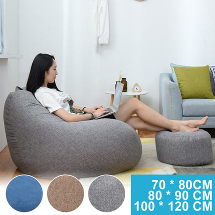 Lazy Sofas Cover Chairs Without Filler Adults Bean Bag Chair Couch Living Room Bedroom Home Tatami Lounger Seat