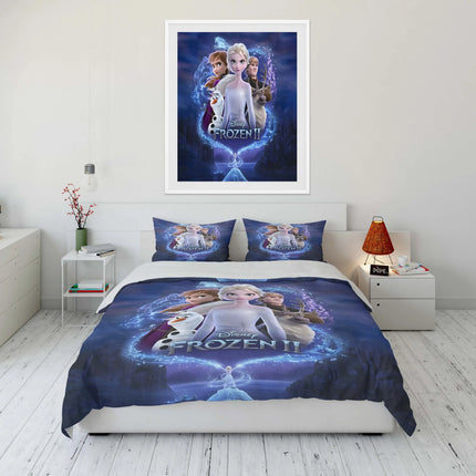 Disney Frozen Elsa Princess Bedding Set Cartoon Baby 3 Pieces Bed Set Pillowcase Adult Bed Cover Bedroom Bed Set Duvet Gift