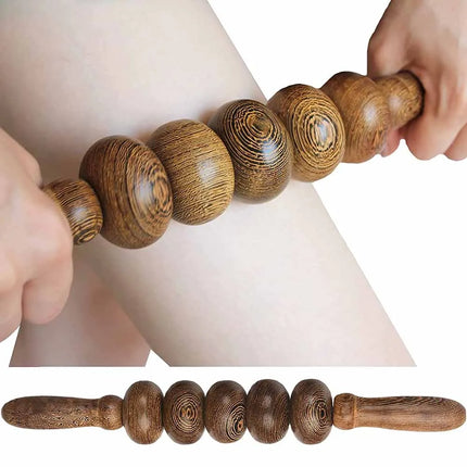 Wooden Roller Massage Stick, Handheld Body Gua Sha Tool, Maderoterapia Kit, Muscle Relax Tool Anti Cellulite Waist Massage