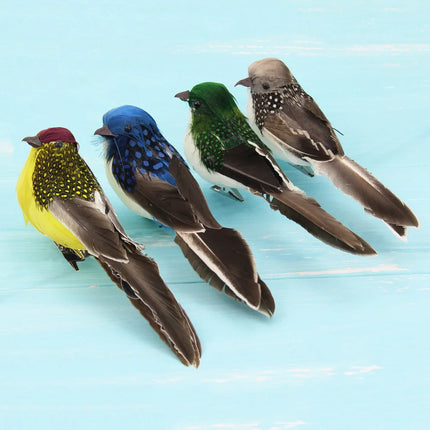 Outdoor Decor Simulation Feather Bird Garden Forest Flower Decoration Bird Foam Feather Products Fake Bird Garden Decoration