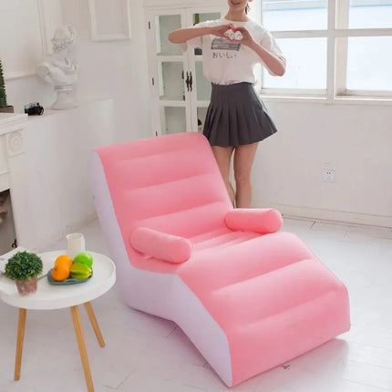 New Inflatable Lazy Sofa Fashionable Comfortable Lunch Break Recliner Indoor Foldable Bed Leisure Air Stool Furniture