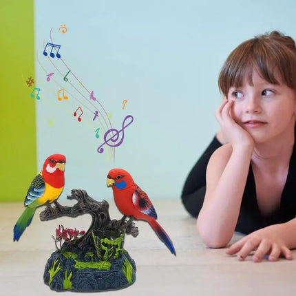 Talking Parrot Realistic Singing & Chirping Parrot Voice Controlled Birds Animal Home Decor Ornament Kids Birthday Gift