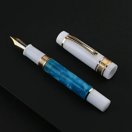 New MAJOHN M400 Resin Fountain Pen #6 sliver EF/F Nib with Converter Big size design Ink Pen Office school supplies gift pens