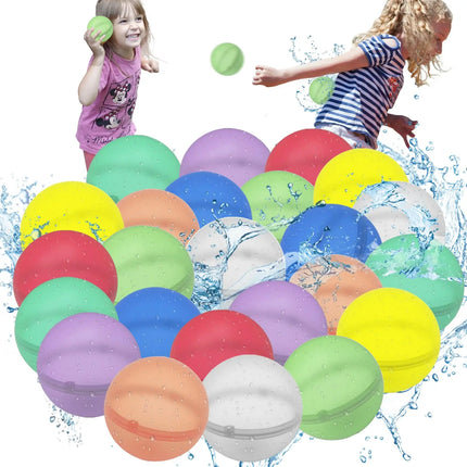 48PCS Water Balloon Reusable Toys,Water Ball for Kid,Soft Silicone Water Balloon Quick Fill,Kids Adult Water Game Summer Party