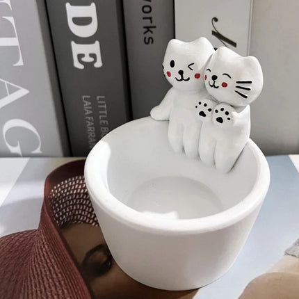 Kitten Candle Holder Cute Cat Candlestick Creative Aromatherapy Candle Holder Durable High Tempe Cartoon Candlestick Decoration