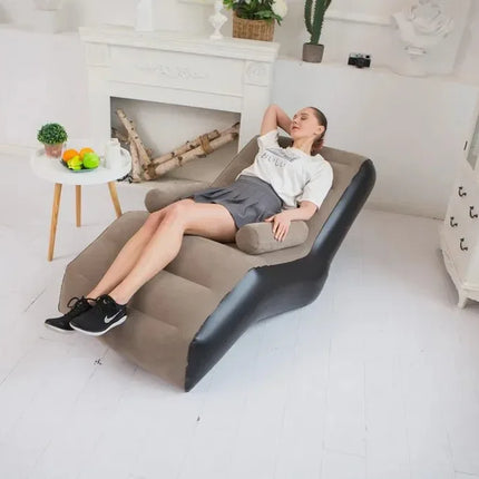 New Inflatable Lazy Sofa Fashionable Comfortable Lunch Break Recliner Indoor Foldable Bed Leisure Air Stool Furniture