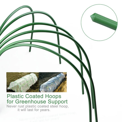 Greenhouse Hoop Plant Support Stakes Vine Climbing Plastic Coated Steel Pipe Arch Rack Vegetables Growth Garden Accessories