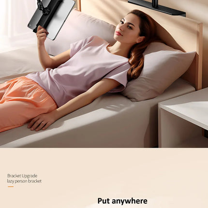 OUTMIX Bed Tablet Stand for 4-12.9 inches Phone Tablet Lazy Arm Bed Desk Tablet Mount Telescopic Support for iPad Mini Free Clip