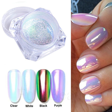 0.1g/Box Mirror Mermaid Nail Powder Pigment Rub on Aurora Pearl Chrome Holographic Nail Art Glitter Dust Manicure Decors TR354