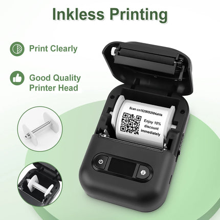 Portable Mini Printer E210 Thermal Adhesive Label Printer without Ink Bluetooth Sticker Printer Barcode Price Tag Label Maker