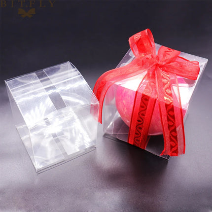 30/50PCs PVC Square Clear Candy Gift Box Chocolate Candy Boxes Jewelry Storage Boxs Wedding Christmas Packaging Gift Boxs