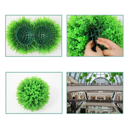 Artificial Plant Boxwood Topiary Ball Faux Plants Decorative Grass Balls UV Protected for Home Patio Garden Balcony Wedding