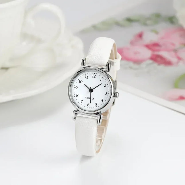 Simple Women Watches Small Dial Quartz Wristwatches Popular Girls Watches Reloj Round Leather Clock Gift Часы Женские Наручные