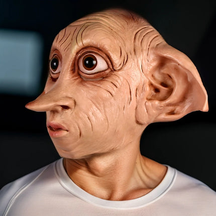 Funny Dobby Latex Mask Novelty Halloween Elf Props Full Face Elf Ears Latex Masquerade Costume Cosplay Accessories Props