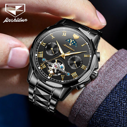 JSDUN Original Luxury Man Watch New Waterproof Tungsten Steel Men Automatic Mechanical Watch Casual Fashion Men's Wrist Watches