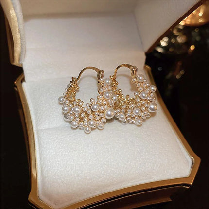 Elegant Korean Style Pearl Drop Earrings for Women - Chic Fashion Jewelry Pieces