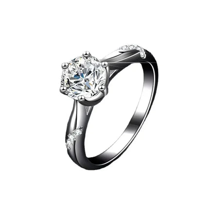 Platinum PT950 Moissanite Diamond Rings for Women Wedding Proposal Ring Psychic Six Claw Jewelry Multi-size Available