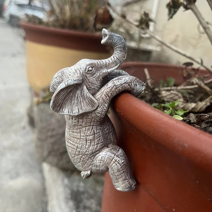 1pc Elephant Hanging Flower Pot - Charming Balcony & Garden Decor, Adorable Animal Sculpture, Ideal Gift for Elephant Lovers