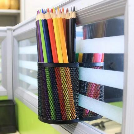 Pencil Holder Magnetic Pencil Cup For Refrigerator Magnetic Pen Holder Storage Basket Organizer Strong Magnets Mesh Pencil