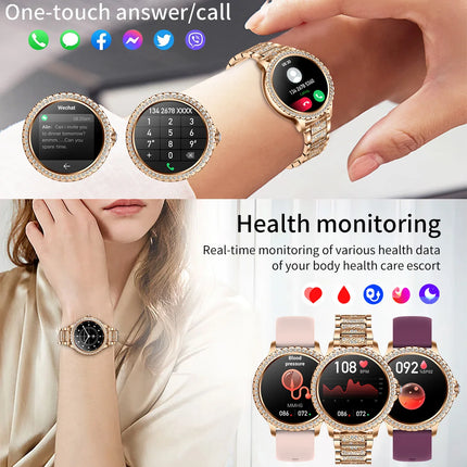 Female Smartwatch Women Wristwatch For Woman 1.32" Full Touch Call Reminder Sleep Monitoring Activity Tracker Connected Watch