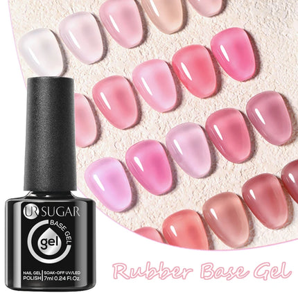 UR SUGAR 7ml Milky Jelly White Pink Rubber Base Gel Camouflage Nail Art Semi Permanent Varnish Soak Off UV LED Manicure