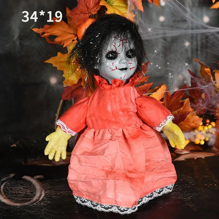 2024 Halloween Decoration Walking Doll Voice-activated Induction Light-emitting Bar Haunted House Scene Layout Display