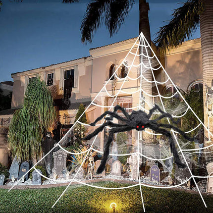 Halloween Spider Web Giant Stretchy Cobweb For Home Bar Haunted House Scary Prop Horror Yard Outdoor Halloween Party Decoration