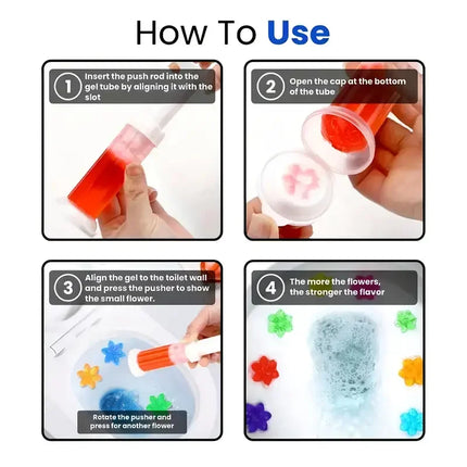 Color Flower Toilet Cleaner Gel Syringe Aromatic Drain Toilet Cleaning Detergent Air Freshener Remove Odor Home Bathroom Supply