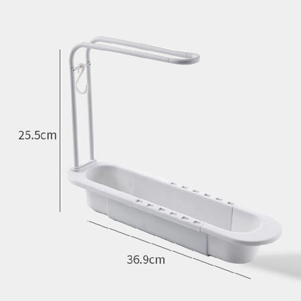 36-50cm Telescopic Shelf Drain Water Rack Sinks Organizer Soap Sponge Towel Holder Kitchen Gadgets Storage Basket Accessories