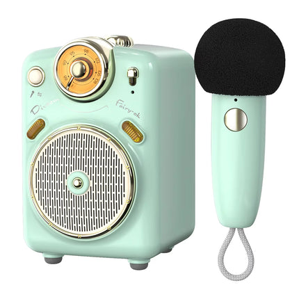 Divoom Fairy-OK Retro Mini Karaoke Speaker with Microphone Karaoke Function with Voice Change, FM Radio, TF Card