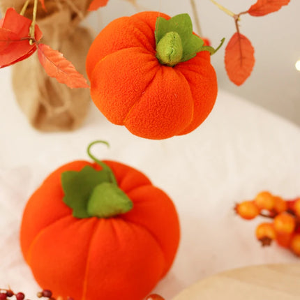 Simulation Plush Pumpkins Artificial Fall Harvest Halloween Decoration for Home Kitchen Farmhouse Thanksgiving Wedding Festival