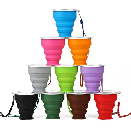 Folding Cups BPA FREE Food Grade Water Cup Travel Silicone Retractable Coloured Portable Outdoor Coffee Handcup