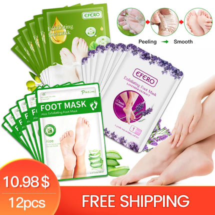 3/6/8 Pair Exfoliating Feet Mask Exfoliating Foot Peel Mask Socks Pedicure Peeling Dead Skin Remover Feet Mask Peel Moisturizing