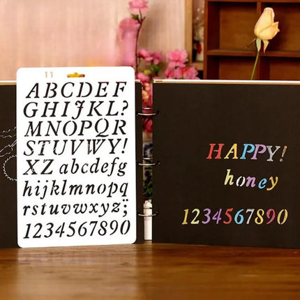 1Pc Alphabet Letters Stencils DIY Craft Painting Scrapbooking Embossing Stamping Album Card Template Kids School Supplies