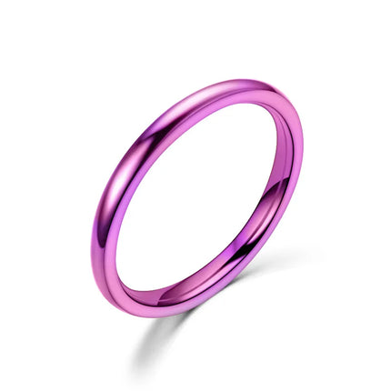 2mm Thin Stainless Steel Rings Rose Gold Fashion Simple Titanium Steel Rings for Women Girl Gifts