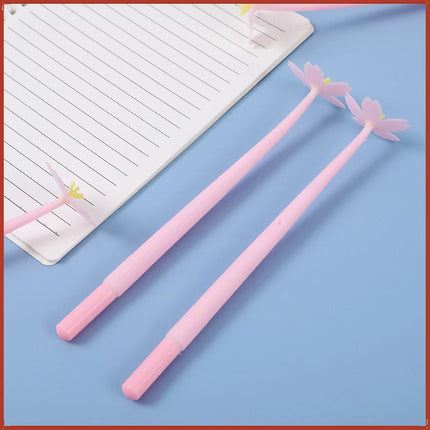 24 Pcs Creative Beautiful Cherry Blossom Gel Pen Small Fresh and Lovely Flower Pen Student Exam Writing