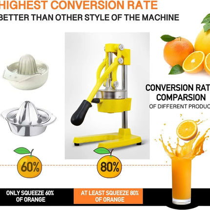 Commercial Heavy Duty Cast Iron Hand Press Manual Orange Citrus Lemon Lime Grapefruit Pomegranate Fruit Juice Squeezer Machine