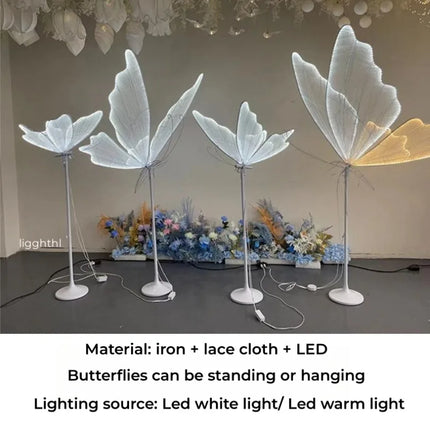 Wedding Decoration Butterfly Lamp Romantic Creative Lace Led Decoration Lights for Wedding bride Road Load Party Decorations