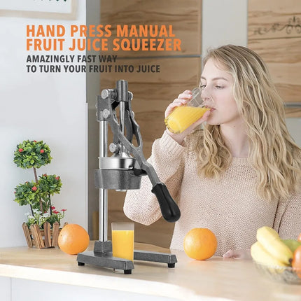 Commercial Heavy Duty Cast Iron Hand Press Manual Orange Citrus Lemon Lime Grapefruit Pomegranate Fruit Juice Squeezer Machine