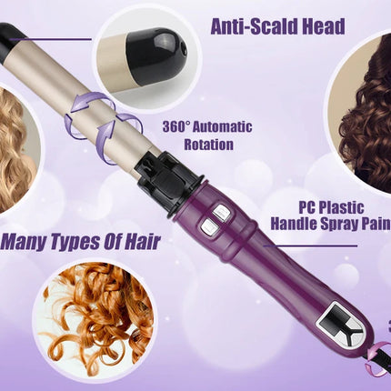 1.1/1.25inch Rotating Curling Iron Curling Wand Automatic Hair Curler 30s Instant Heat Auto Hair Waver Hair Styling Irons