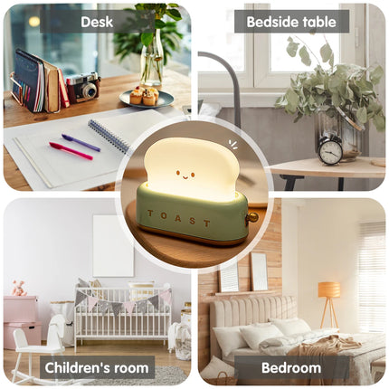 Cute Bread Light LED Night Lamp Baby Sleeping Bedside Warm Lamp for Home Nursery Bedroom Ambient Light Lactation Illumination