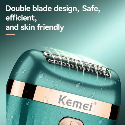 Kemei Rechargeable women electric shaver female razor facial leg bikini trimmer hair remover body lady shaver for women wet&dry