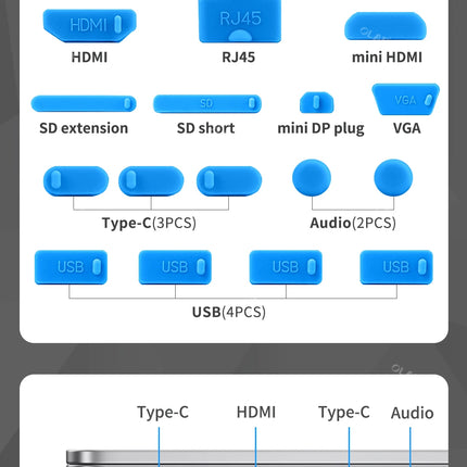 Universal Notebook Usb Silicone Anti Dust Plug16pcs Laptop Dustproof Stopper Dust Plug Usb Computer Interface Waterproof Cover