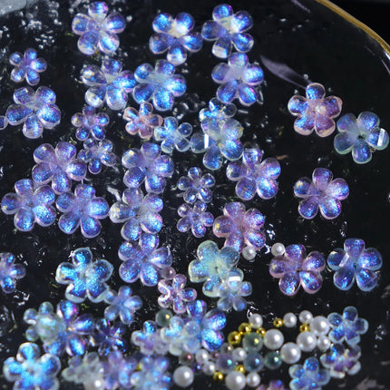 1Set Shiny 3D Flower Charms Nails Parts Mixed Pearl Rhinestone Decoration Accessories Kawaii Nail Art Jewelry Stylist Supplies