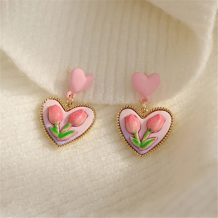 Korean Flower Shape Stud Earrings Women Personality Fashion Unique Niche Design Earrings Luxury Wedding Jewelry Birthday Gift