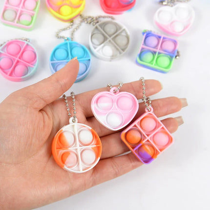 10/20pcs Mini Pop Keychain Toddler Sensory Fidget Toys Bulk Classroom Prizes Kids Birthday Party Favors Wedding Gift for Guests