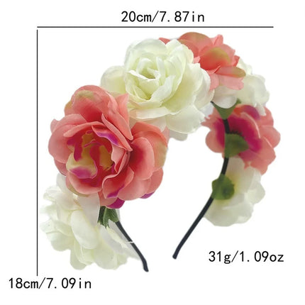 1pcs fashion flower hair bands, sweet hanfu hairpin hair clips, suitable for super fairy girl wreath headdress bouffant headband