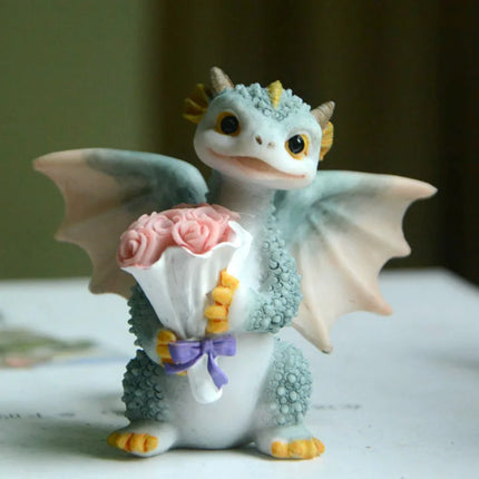 Mini Cute Dragon Ornament Resin Miniature Statue Garden Succulents Crafts For Home Bedroom Teen Room Decoration Creative cute