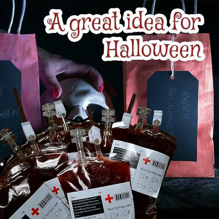 Empty Blood Bags Drinks for Halloween Zombie Vampire Costume Props Nurse Graduation Theme Party Favors Drink Pouches 10/20 PCS